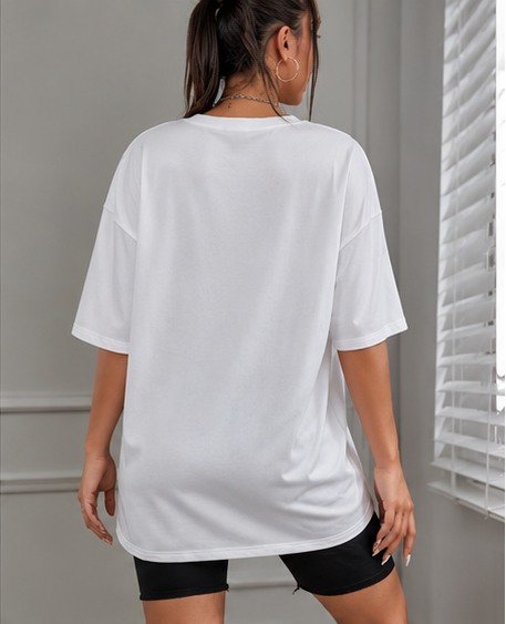 Women's Oversized Printed Cotton T-Shirt | Trendy 3/4 Sleeve Casual Tee