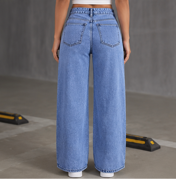 Women's Sky Blue Straight Fit Cotton Jeans | High Rise Light Wash Casual Denim
