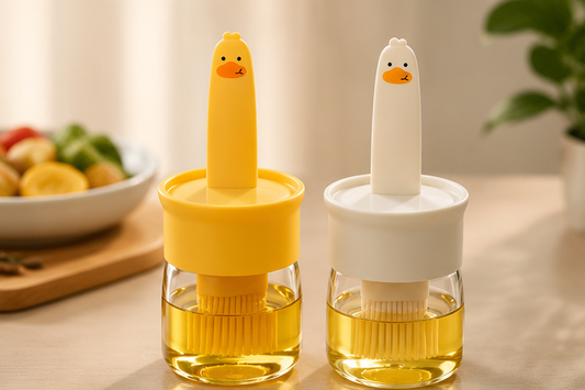 2-in-1 Oil Dispenser Bottle with Silicone Basting Brush (Pack of 2) | Kitchen Oil & Sauce Dispenser