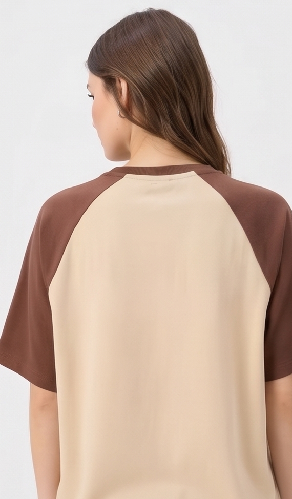 Women's Beige Typography Printed Cotton T-Shirt | Casual Round Neck Top